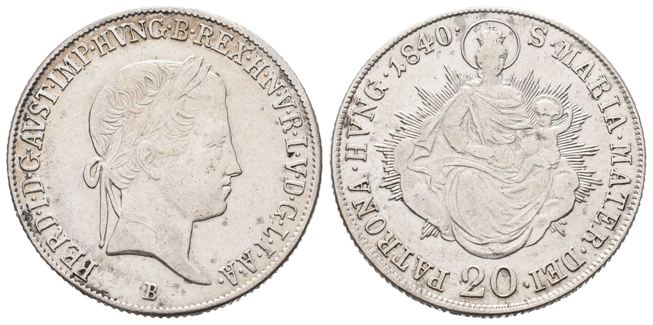 Ferdinand V., 20 Krejcar 1840 B, Kremnica