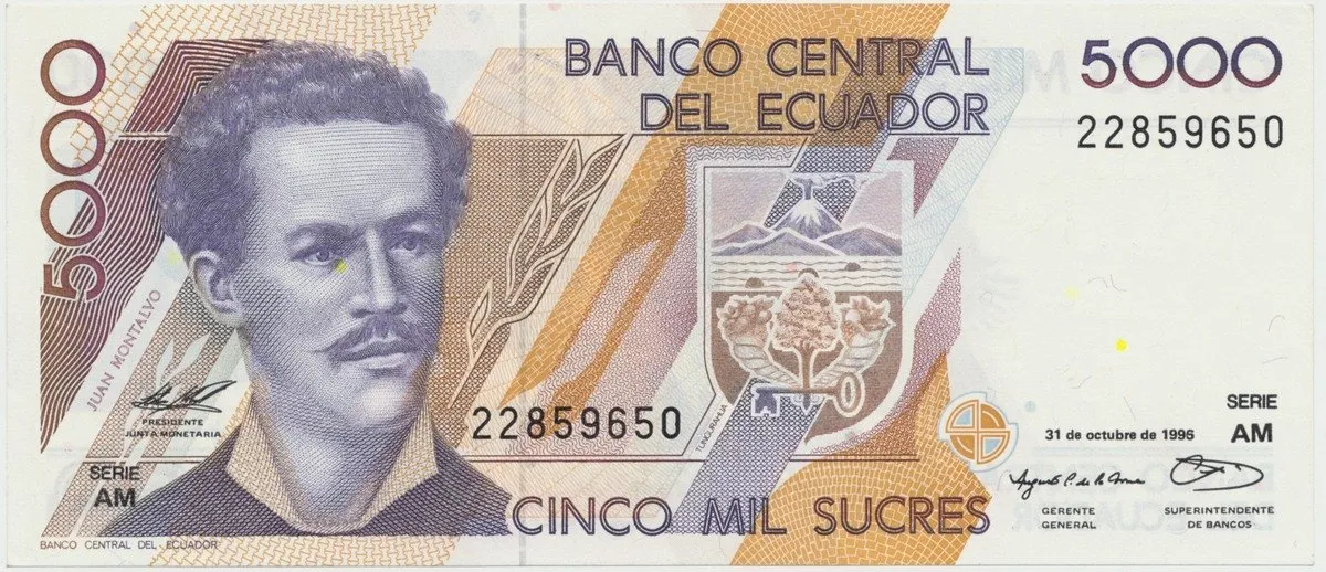 Ekvádor, 5000 Sucres 1995~1996, P.128b