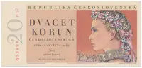 20 Koruna 1949, II. vydání, perforace 3 m.d., Hej.85aS1