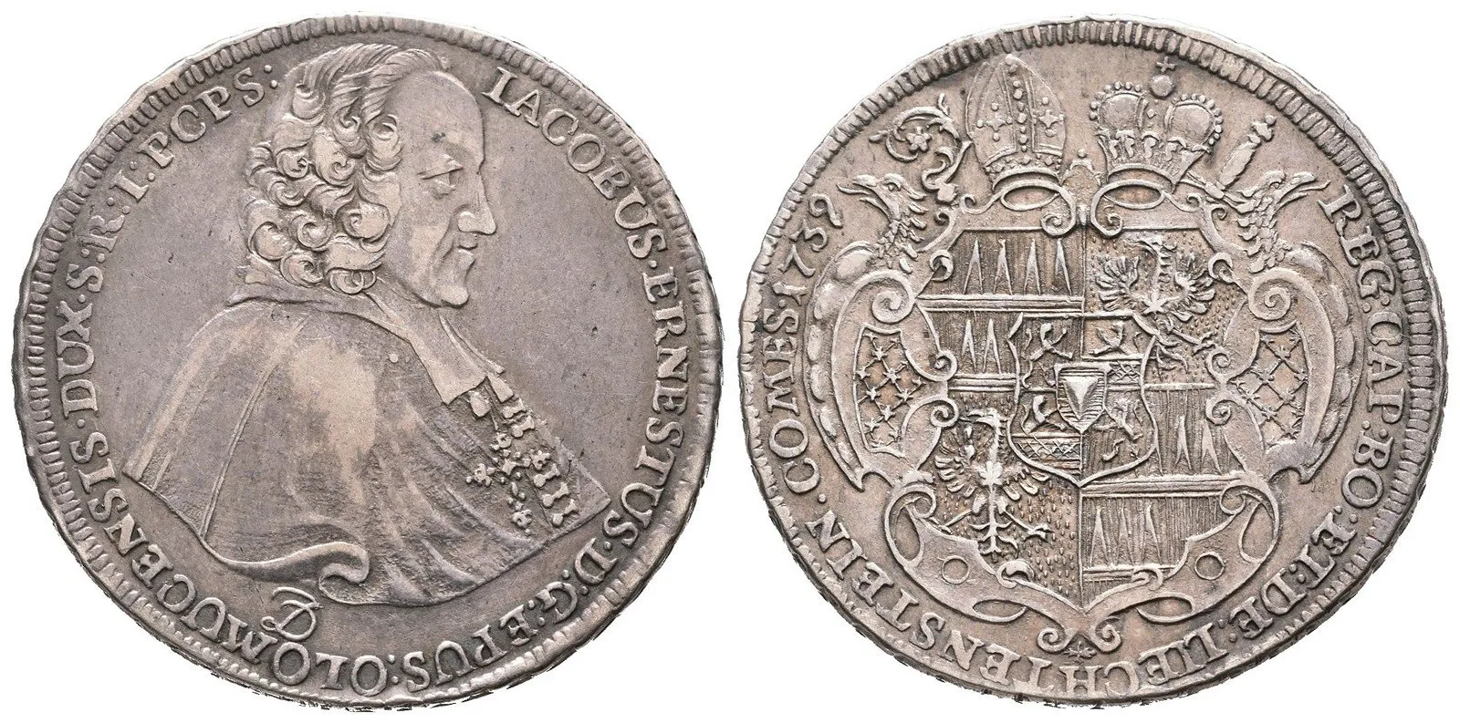 Olomouc - biskupství, Jakub Arnošt Liechtenstein, 1738 - 1745 — 1
