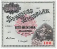 Švédsko, 100 Kronor 1963, P.48e