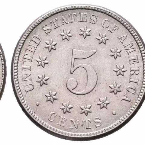 5 Cent 1870 (Ni) - bez paprsků, KM.97, velmi pěkná zachovalost, drobné rysky