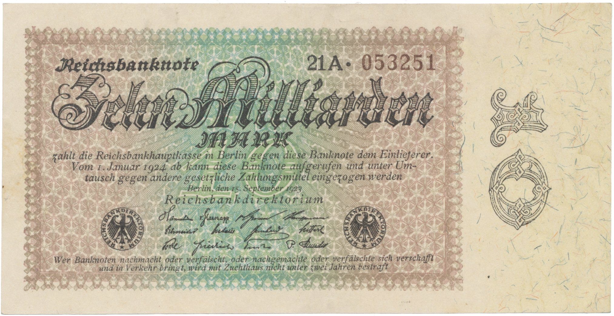 Německo, 10 Milliarden Mark 1923, Ro.113c