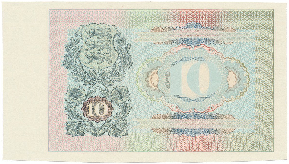Estonsko, 10 Krooni 1940, nedokončený tisk - proof, P.68p