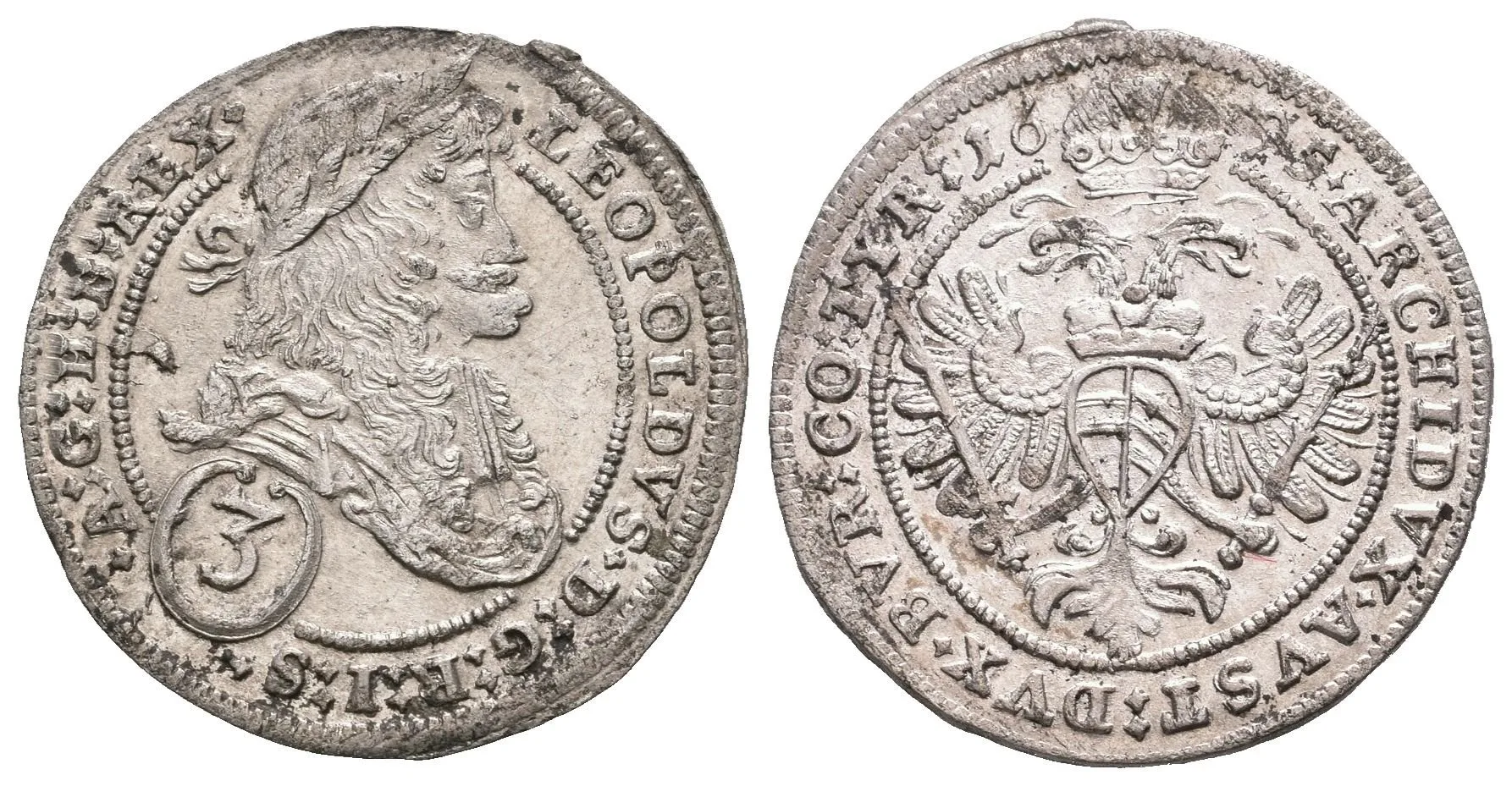 3 Krejcar 1695, Vídeň-Mittermayer, Nech.1976, krásná zachovalost, patina, — 1