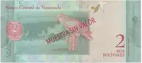 Venezuela, 2 Bolivares 2018, anulát - MUESTRA SIN VALOR, P.101as - fotografie 2