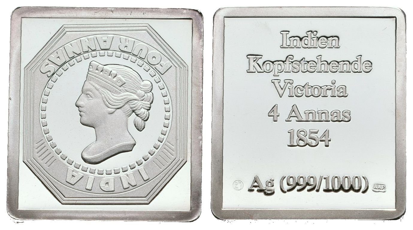Stříbrná známka - Indická Hlavová hradba Viktorie 1854