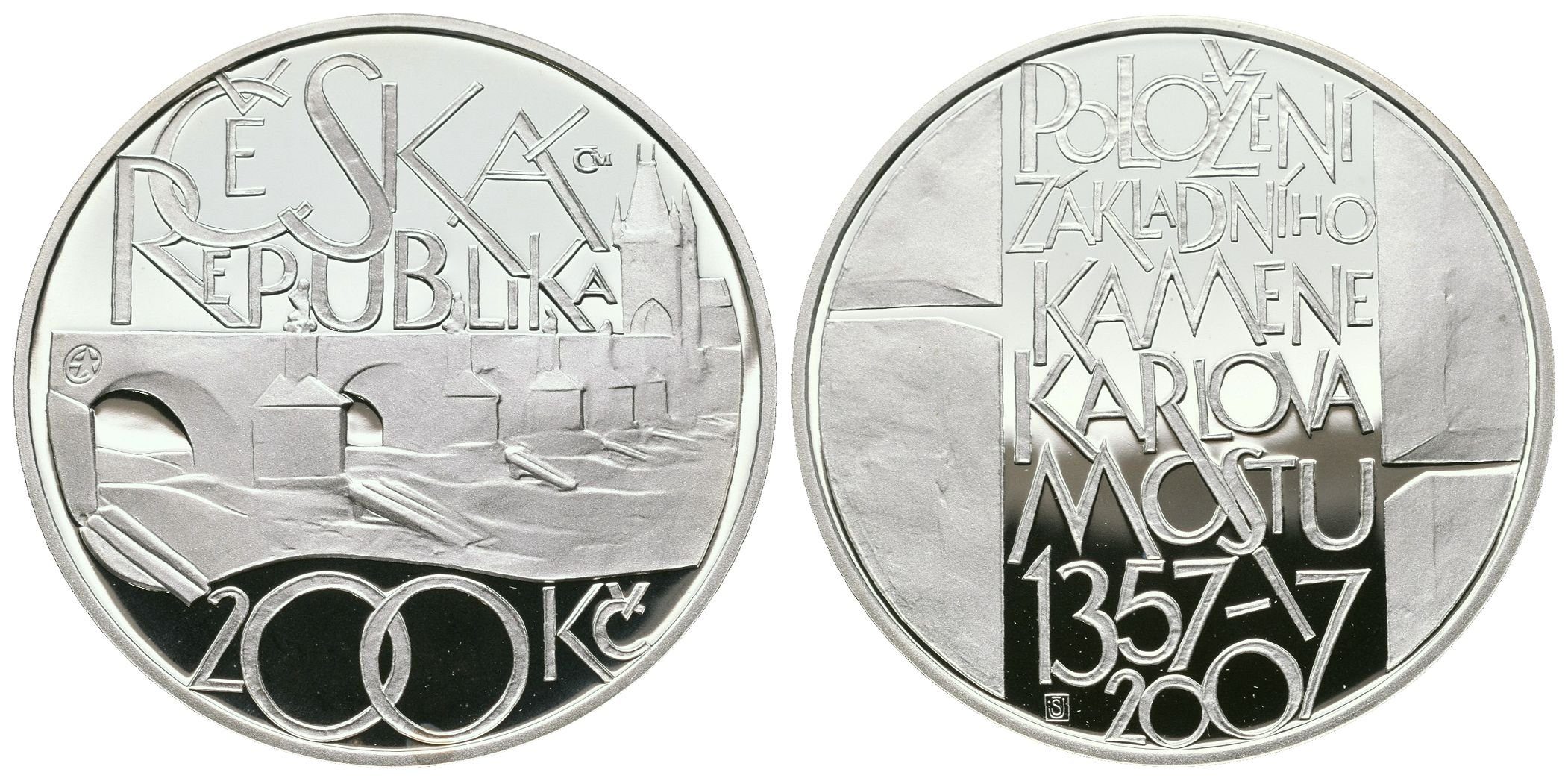 200 Kč 2007 - Karlův most, PROOF