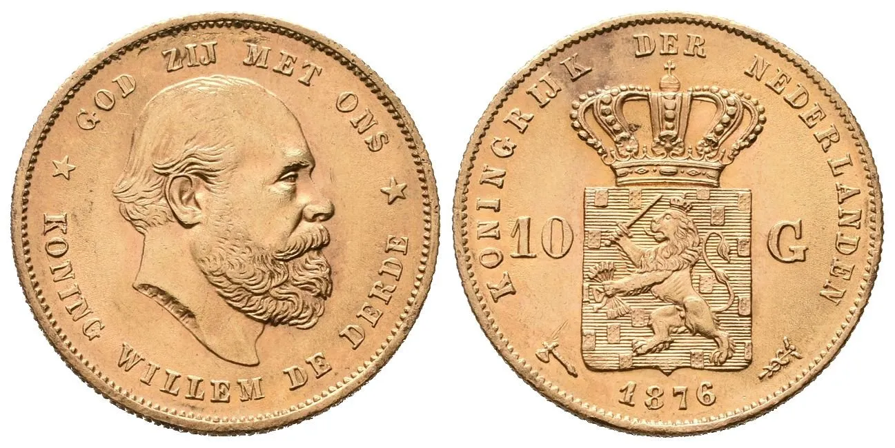 Nizozemí, 10 Gulden 1876