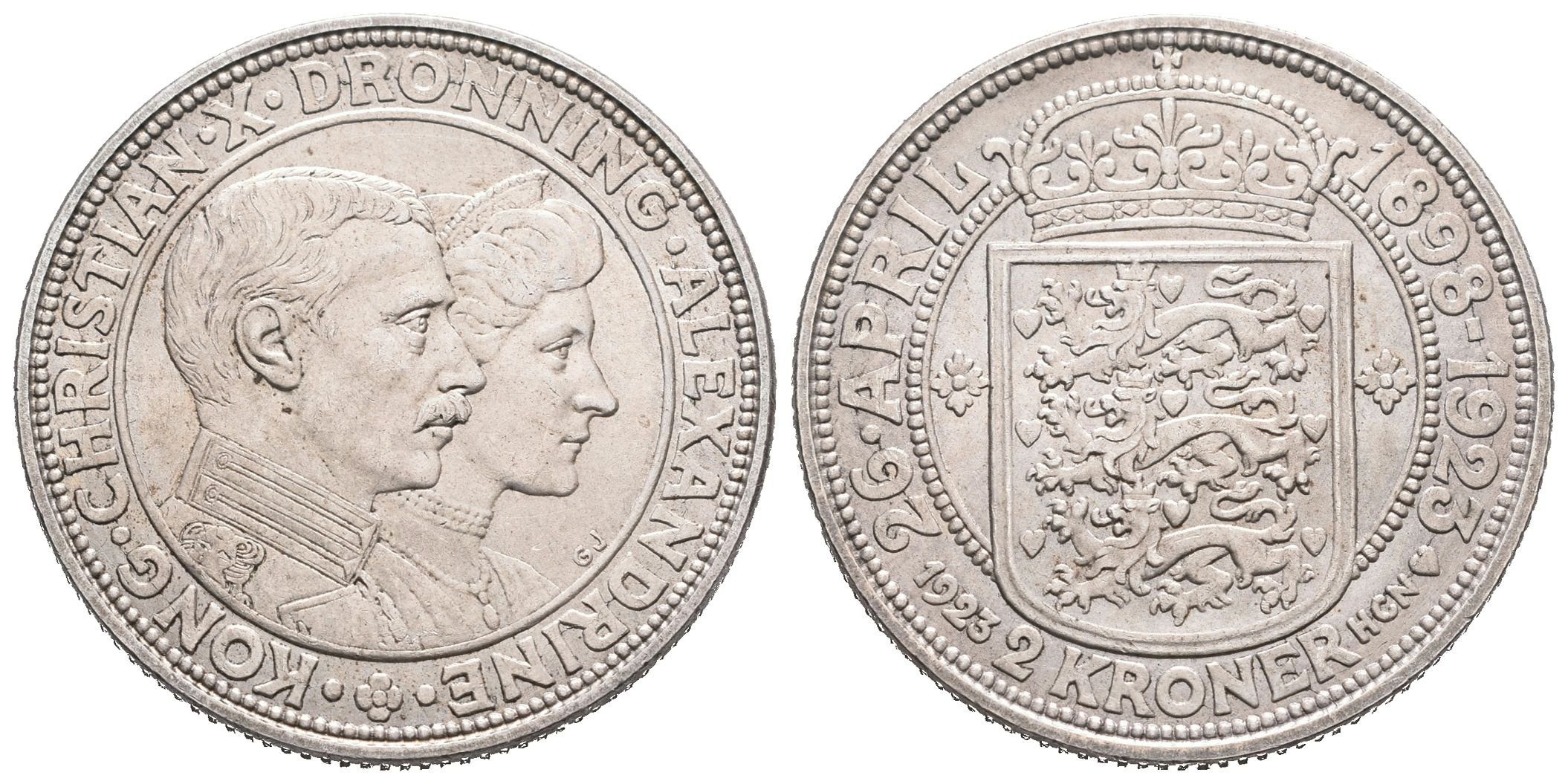Dánsko, 2 Koruna 1923 - Pamětní