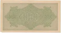 Německo, 1000 Mark 1922, vod. Gitter, zelené 6-místné číslo, Ro.75m - fotografie 2