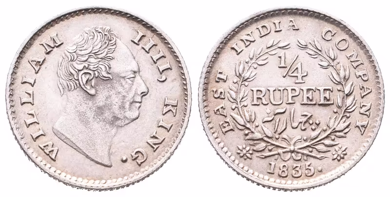 Indie, 1/4 Rupie 1835