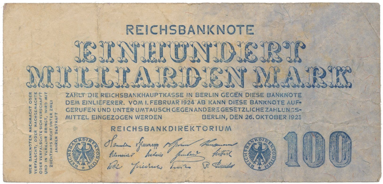 Německo, 100 Milliarden Mark 1923, Ro.123
