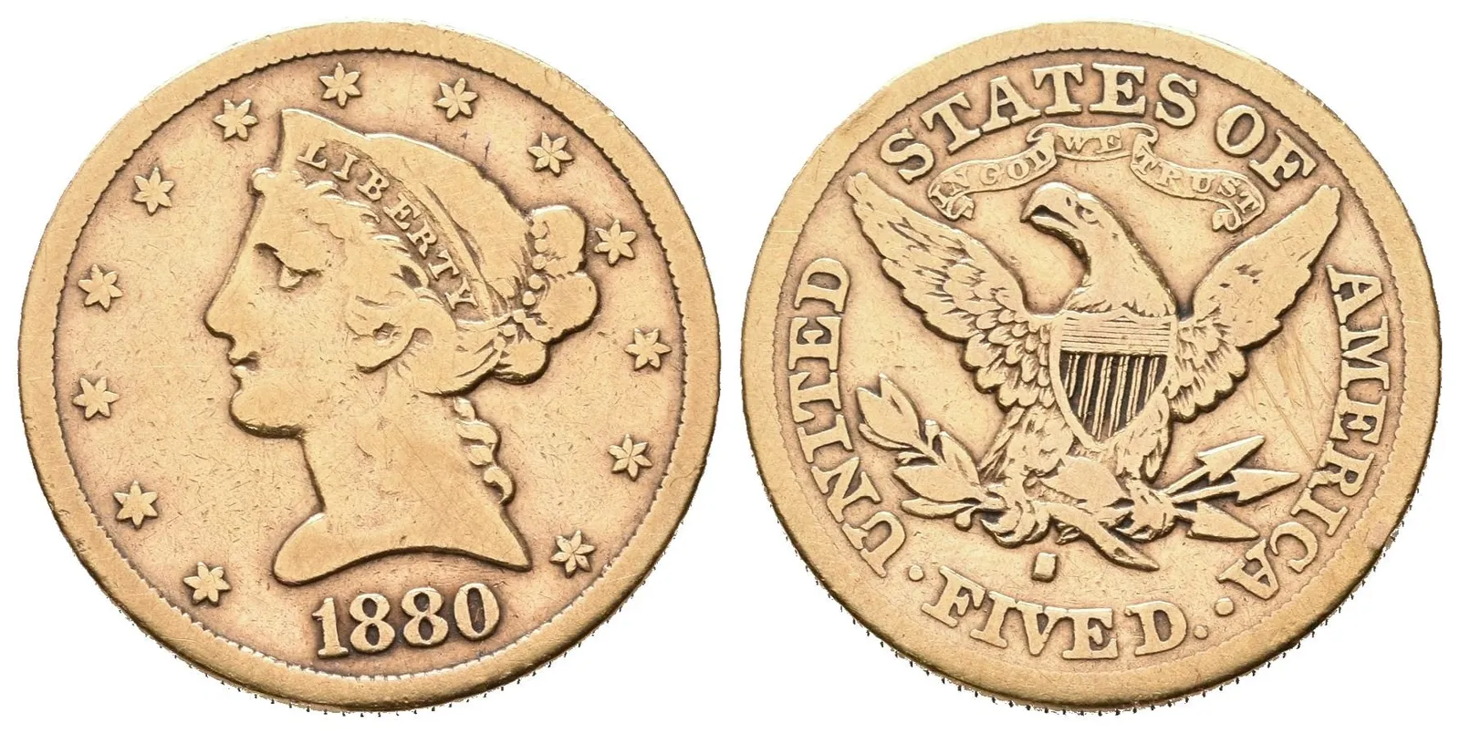 USA, 5 Dollars 1880 S