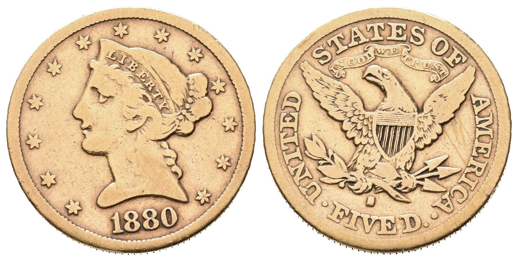 USA, 5 Dollars 1880 S