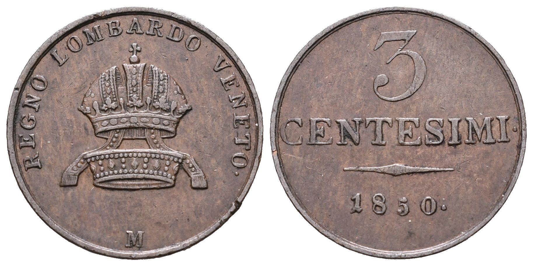 3 Centesimi 1850 M