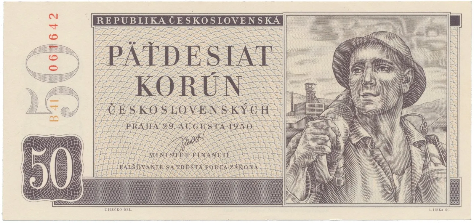 50 Koruna 1950, II. vydání, Hej.88a