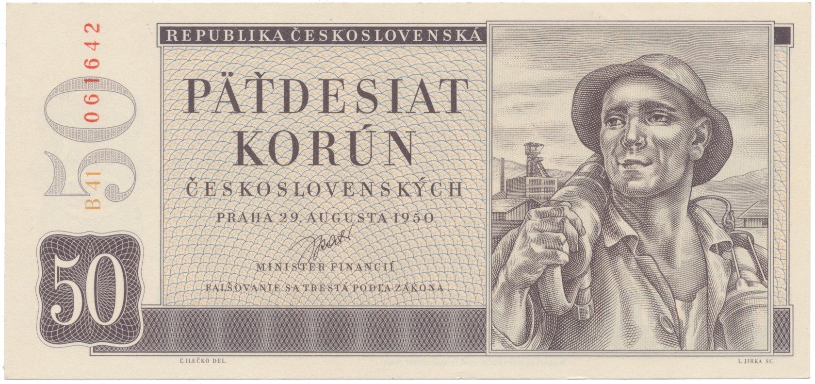 50 Koruna 1950, II. vydání, Hej.88a