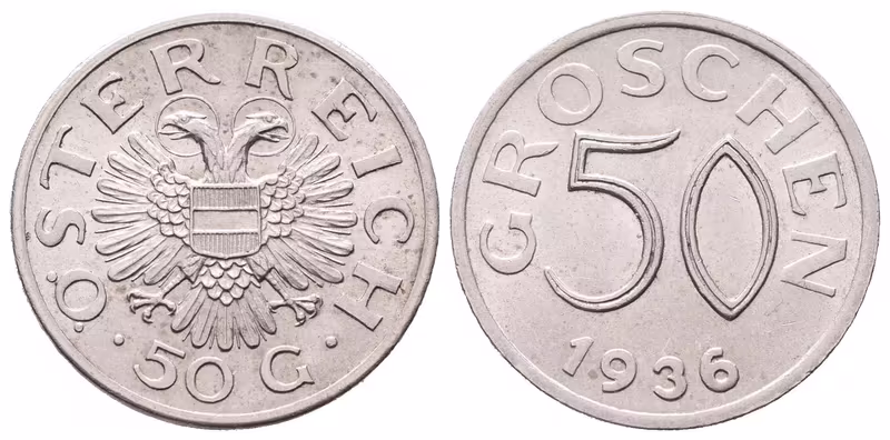 Rakousko, 50 Groschen 1936