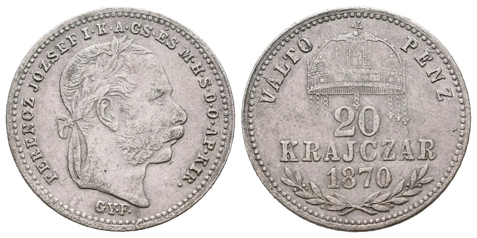 20 Krejcar 1870 GYF