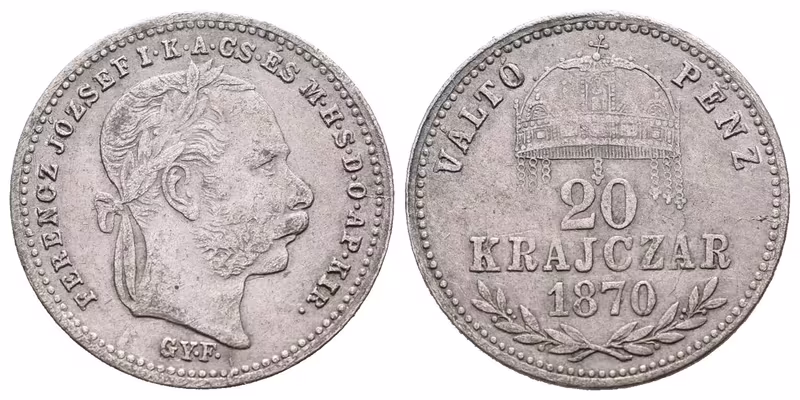 20 Krejcar 1870 GYF