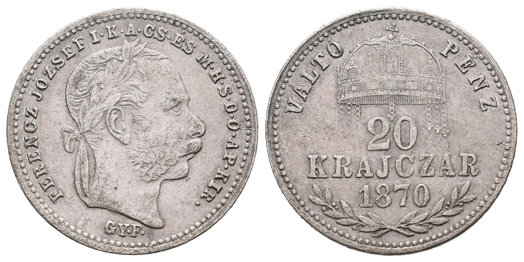 20 Krejcar 1870 GYF