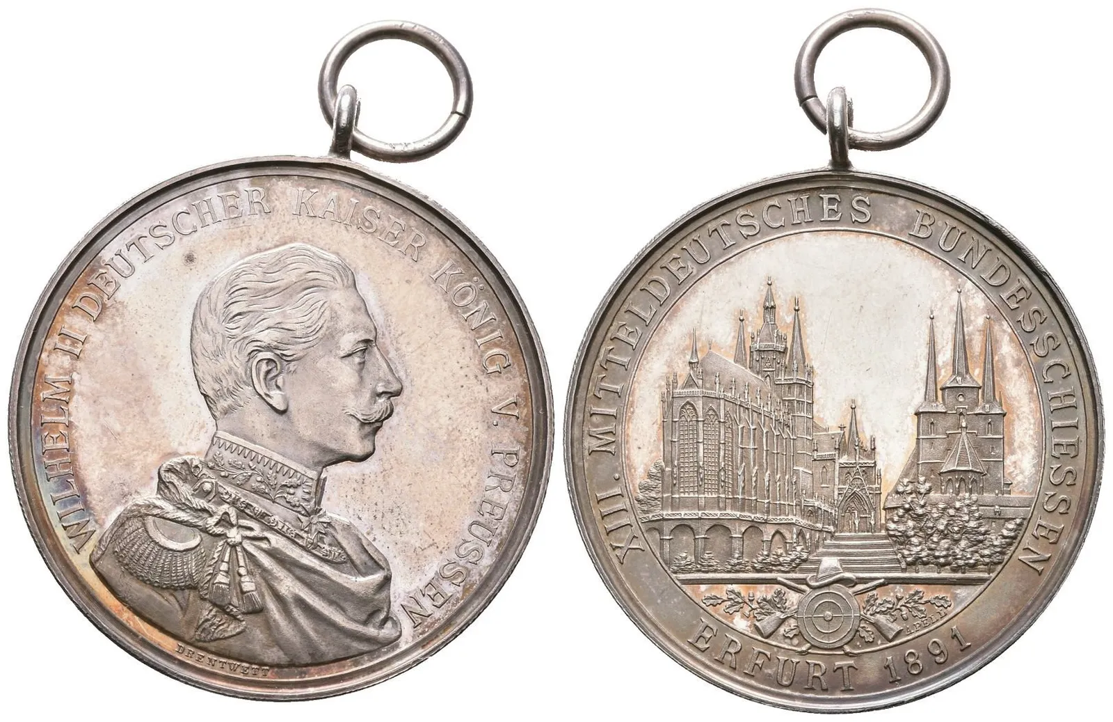 AR Medaile 1891 (Drentwett, Apell) - XIII. Středoněmecké spolkové střelby v Erfurtu. — 1