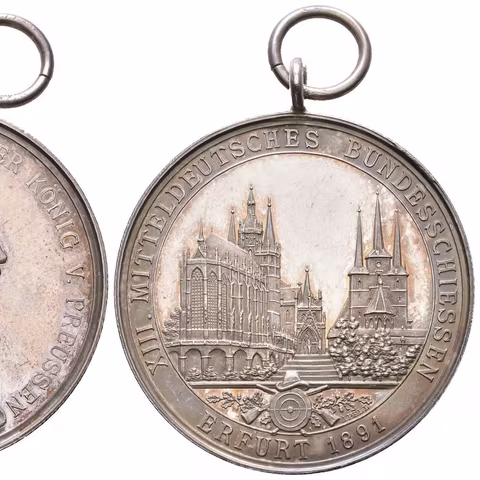 AR Medaile 1891 (Drentwett, Apell) - XIII. Středoněmecké spolkové střelby v Erfurtu.