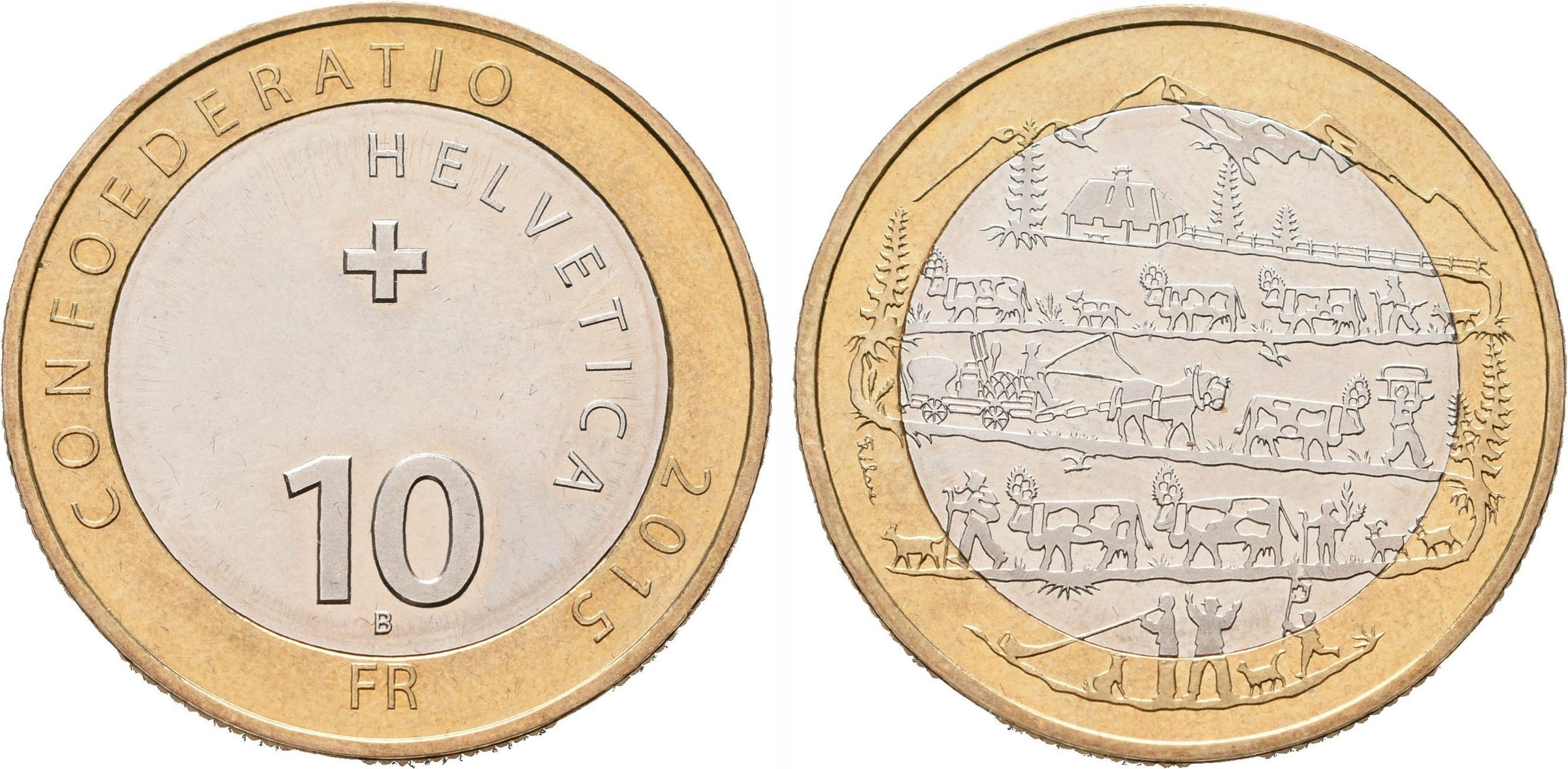 Švýcarsko, 10 Frank 2015 - Návrat z Alp