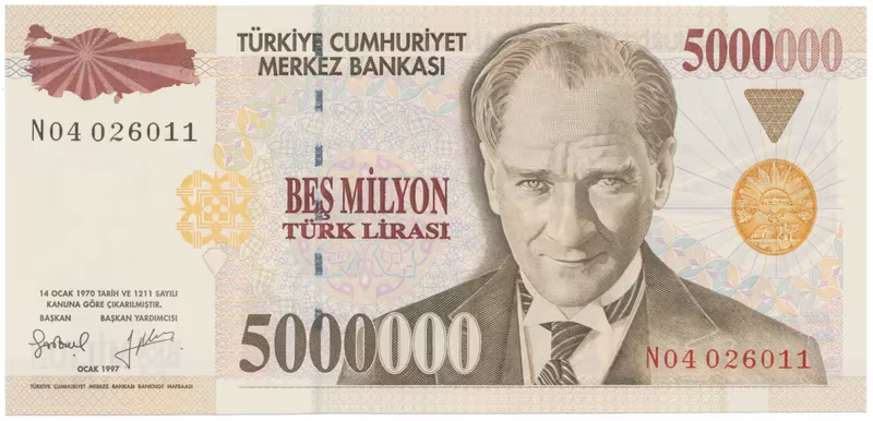 Turecko, 5.000.000 Lira (1997), P.210