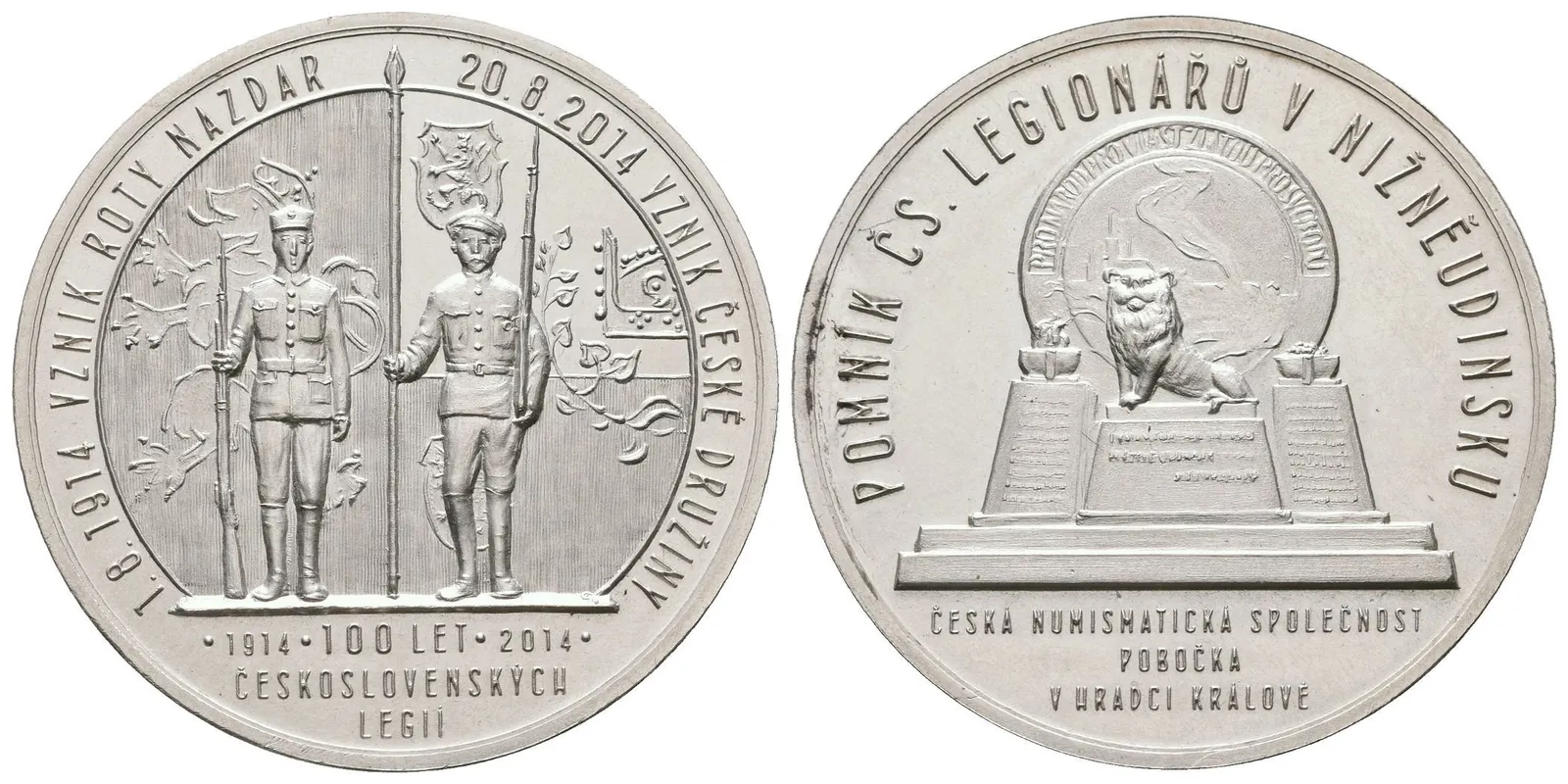 AR Medaile 2014 (P. Soušek) - 100 let Československých legií 1914. Ag 35 — 1