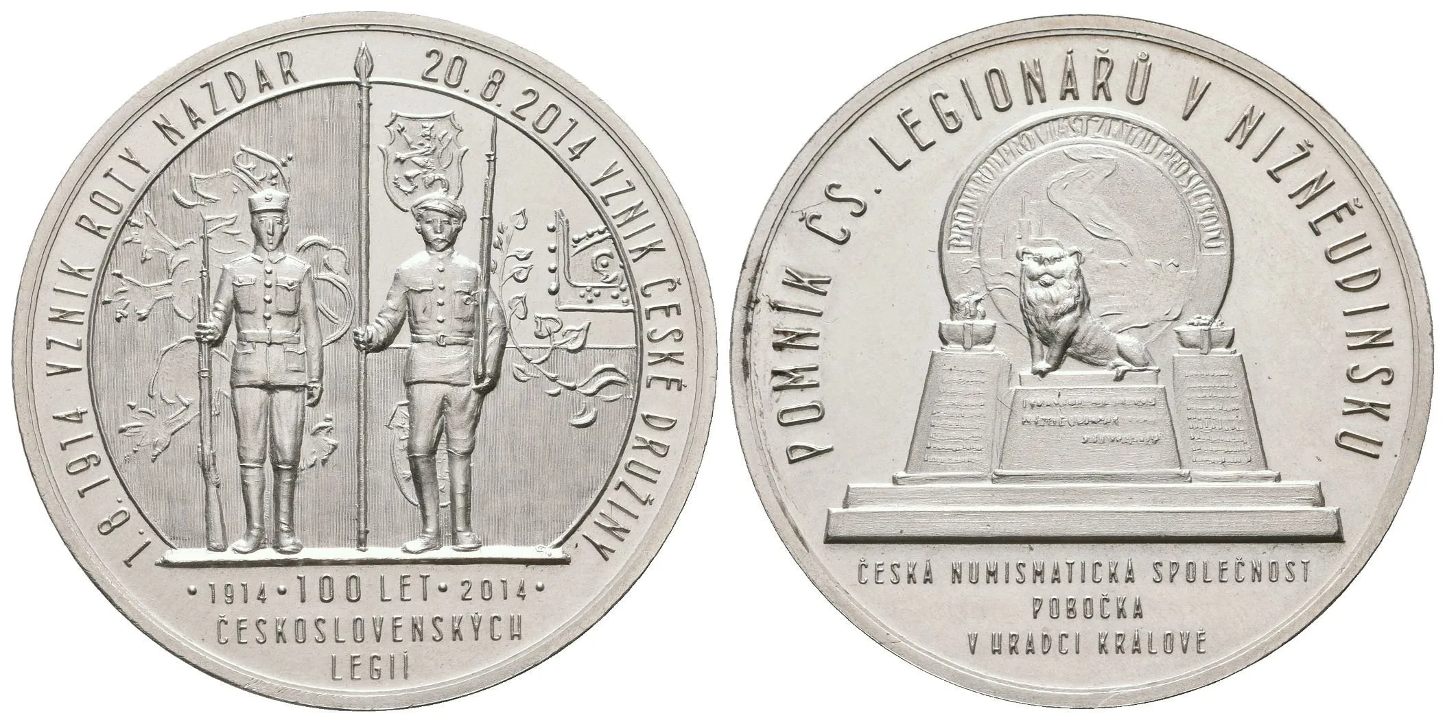 AR Medaile 2014 (P. Soušek) - 100 let Československých legií 1914. Ag 35 — 1