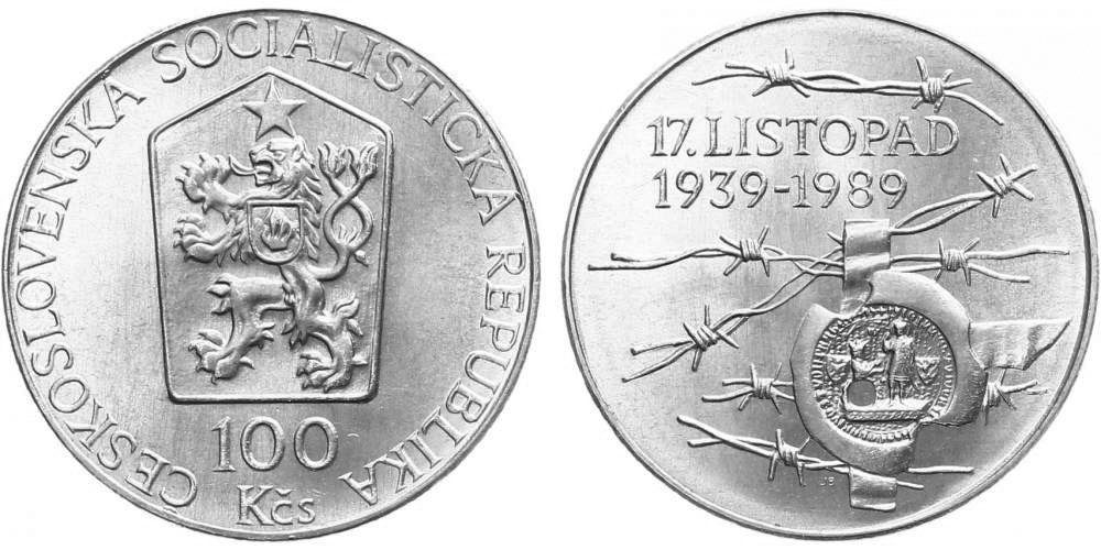 100 Kčs 1989 - 17. listopad 1939
