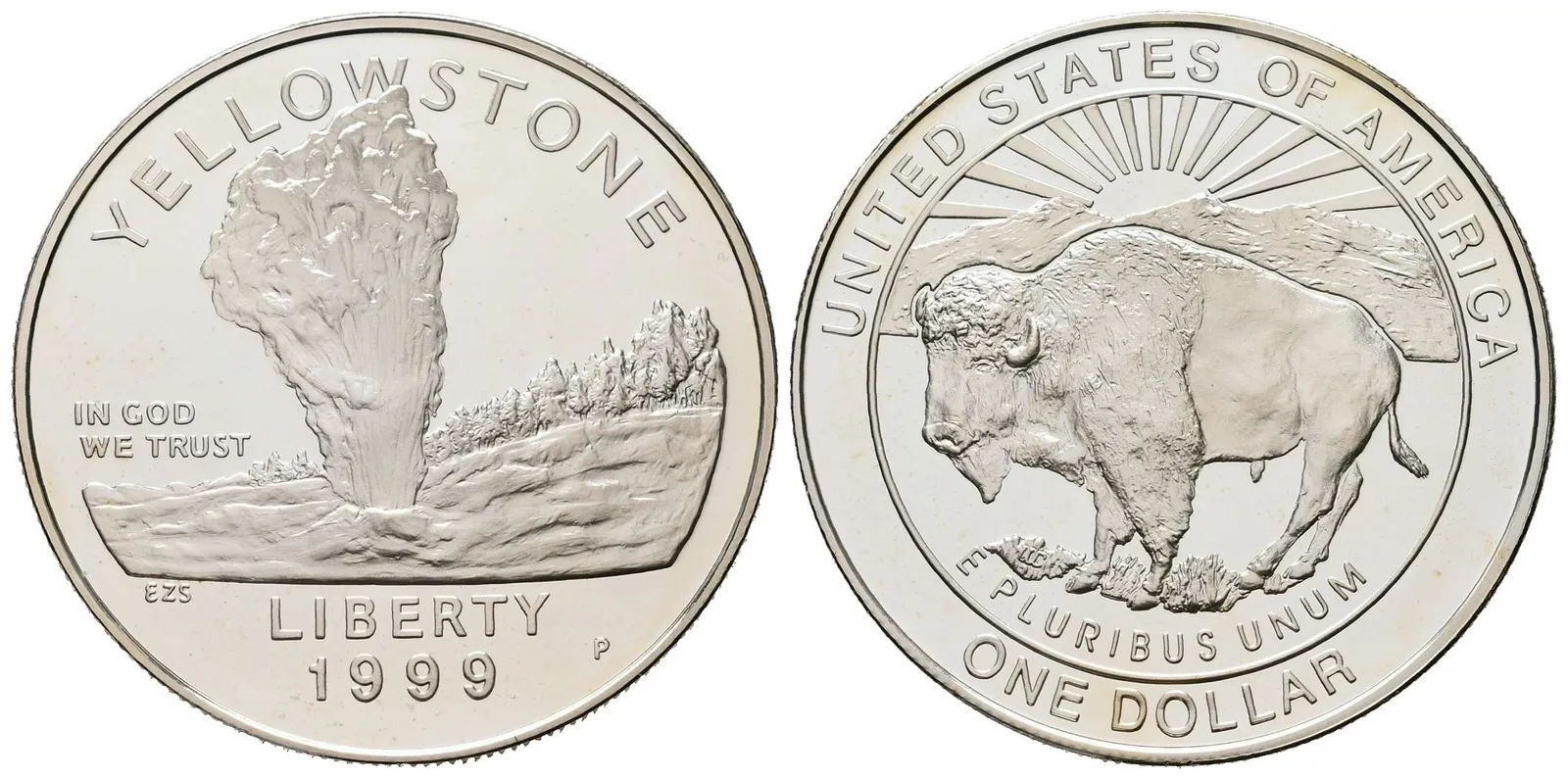 USA, 1 Dollar 1999 - Yellowstone, PROOF