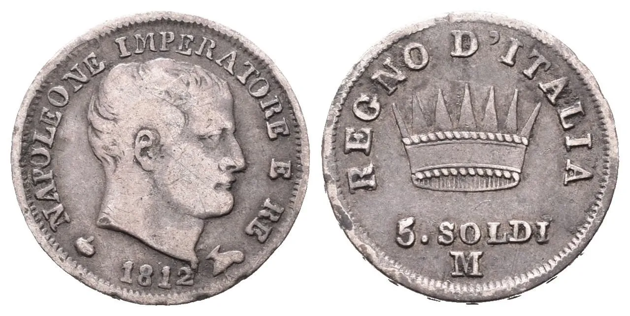 Francie - Italské království, 5 Soldi 1812 M