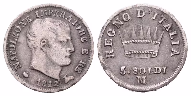 Francie - Italské království, 5 Soldi 1812 M