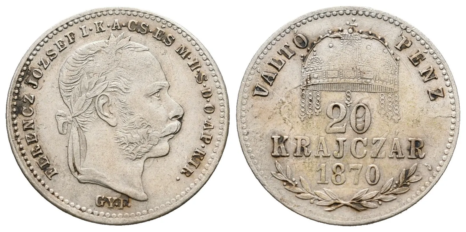20 Krejcar 1870 GYF