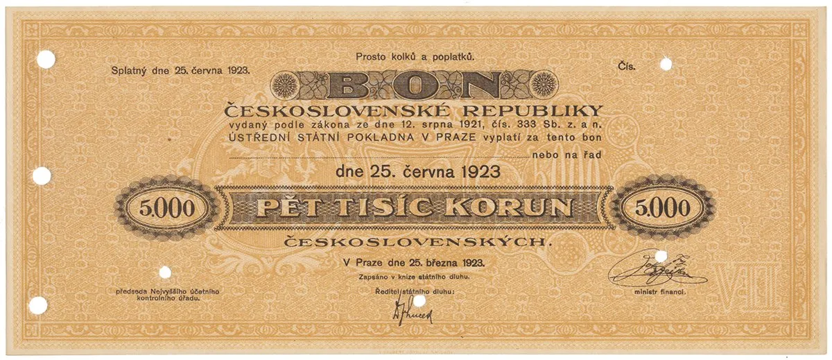 Státní pokladniční poukázky, 1919 - 1939 — 1
