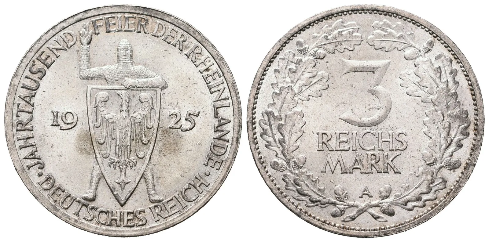 Výmar, 3 Marka 1925 A - Porýní