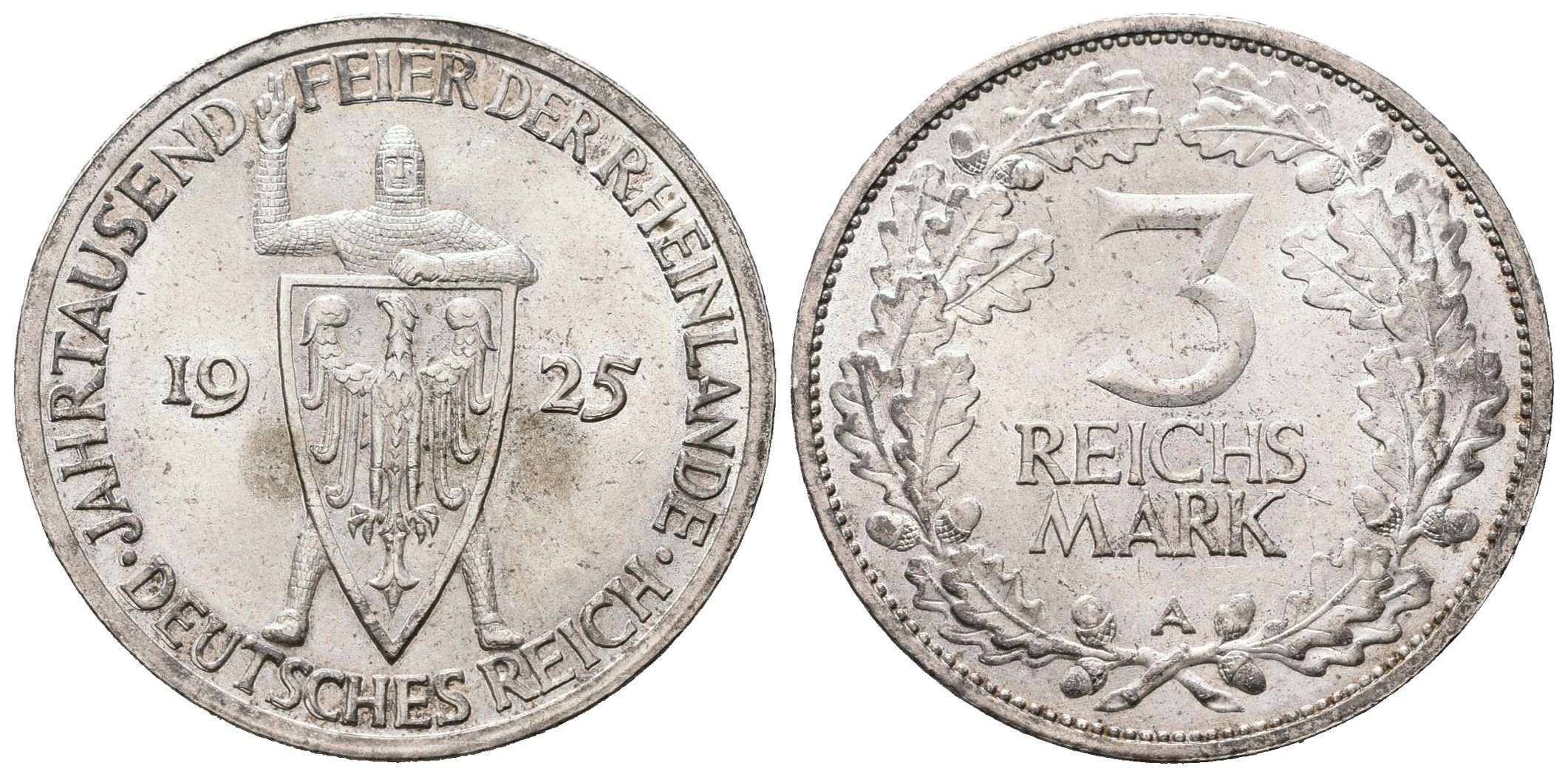 Výmar, 3 Marka 1925 A - Porýní