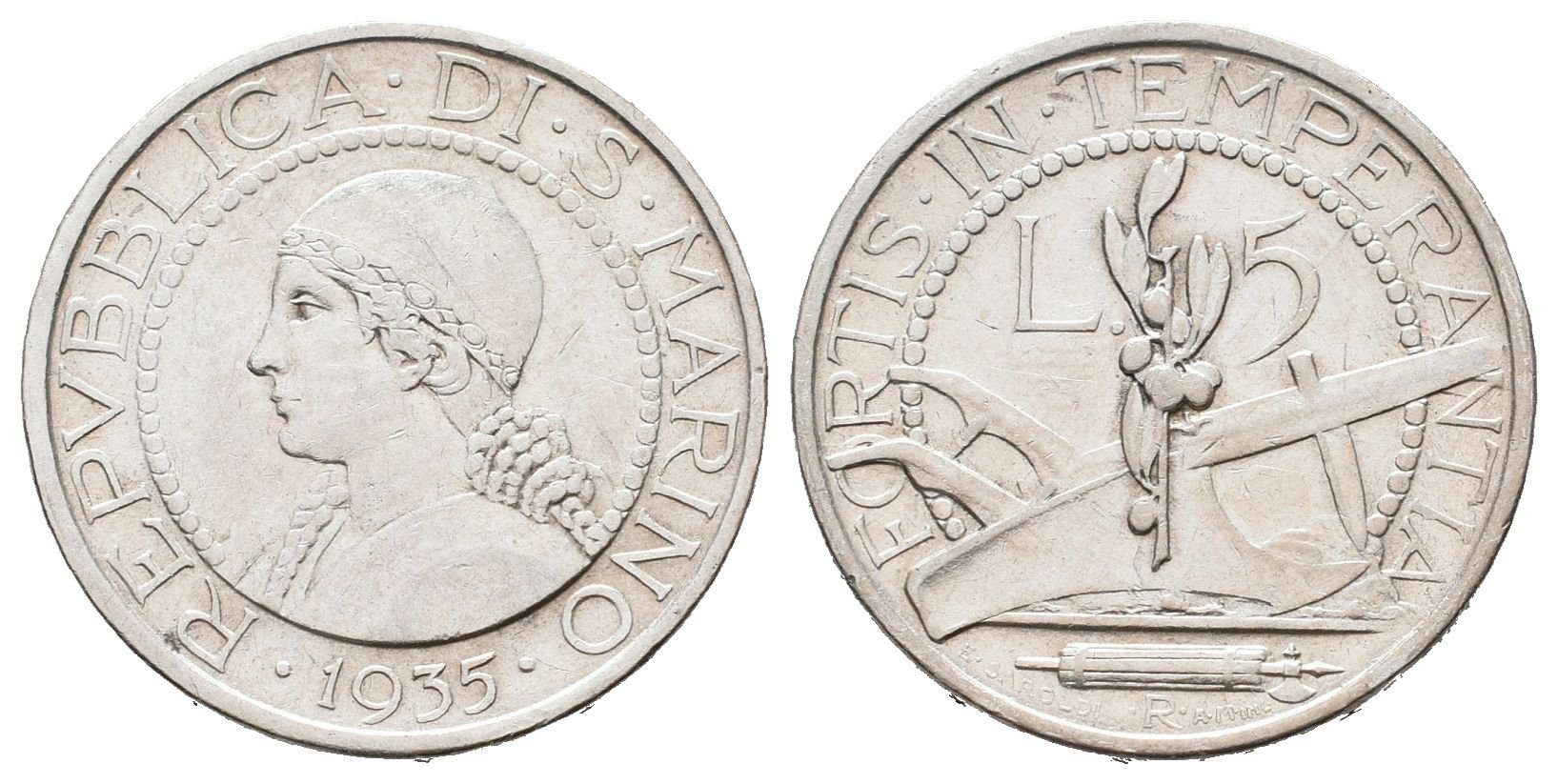 San Marino, 5 Lira 1935