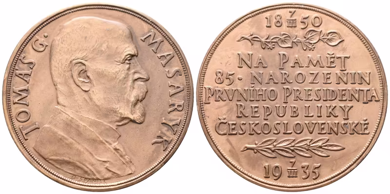 Španiel Otakar -  85. narozeniny TGM, 50 mm