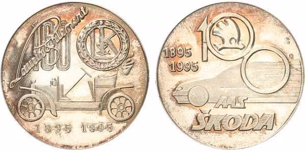 AR Medaile 1995 - Laurin a Klement, Ag 0,999, 30 mm (10,3 g), PROOF