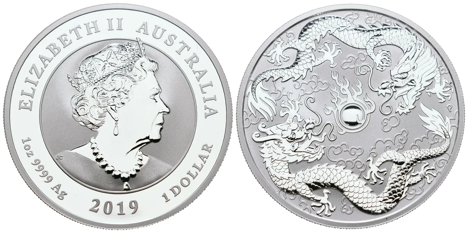 Austrálie, 1 Dollar 2019 - 1 Oz (Draci)