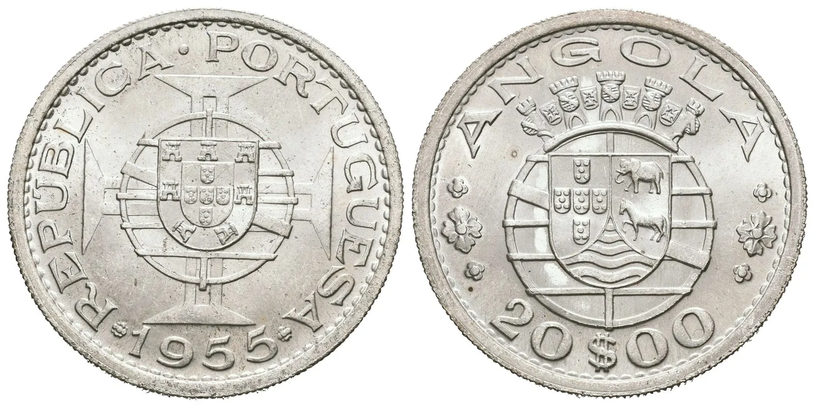 Portugalská Angola, 20 Escudos 1955
