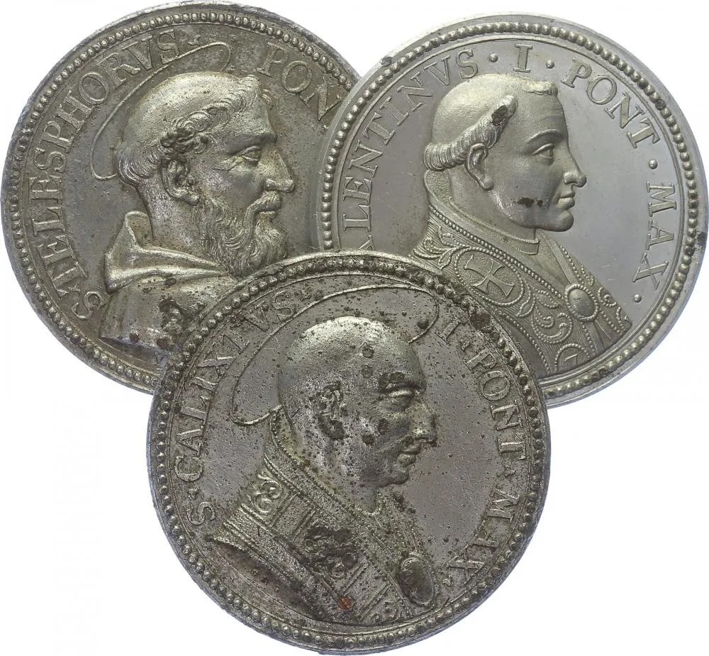 Vatikán - životopisné medaile, cca 18. století — 1