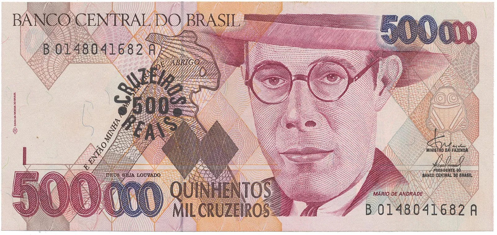 Brazílie, 500 Cruzeiros Reais (1993), P.239