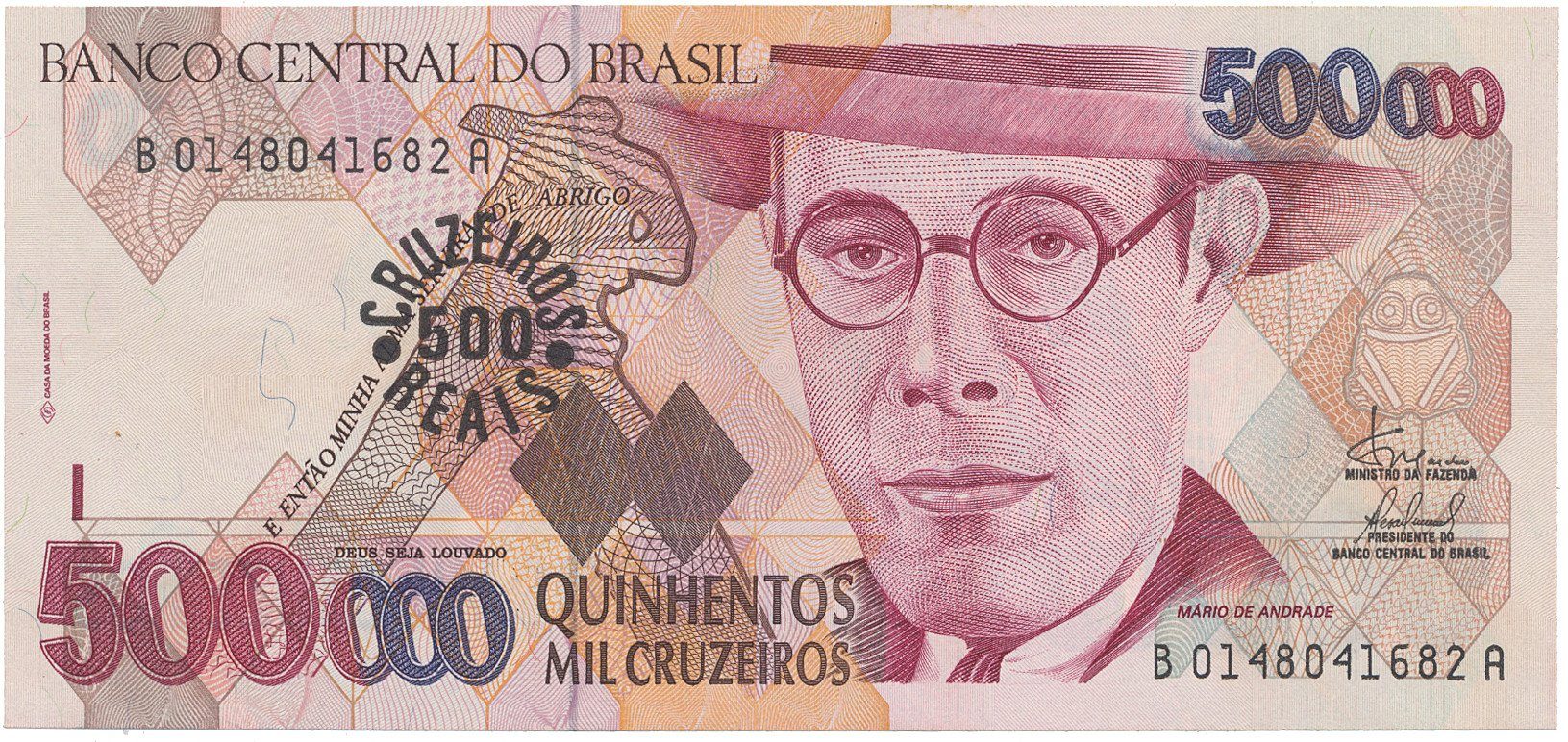 Brazílie, 500 Cruzeiros Reais (1993), P.239
