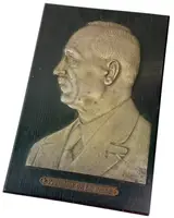 AE Plaketa b.l. - President dr. Eduard Beneš. Stříbřený plech na dřevěném podkladu  mm, — 1