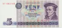 Německo - NDR, 5 DM 1975, II. vydání (1984), Ros.361e